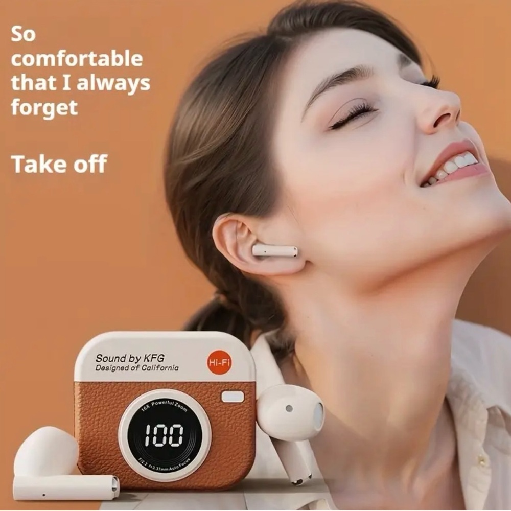 Wireless Earbuds with LED Display Charging Case Earphones BT 5.4 with Mic, Green - Picture 6 of 10